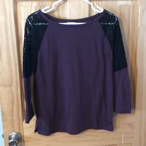 Plum and lace top